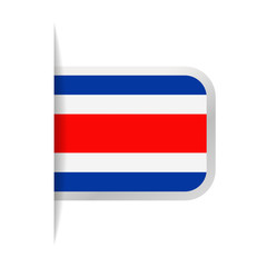 Costa Rica Flag Vector Bookmark Icon