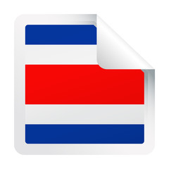 Costa Rica Flag Vector Square Corner Paper Icon