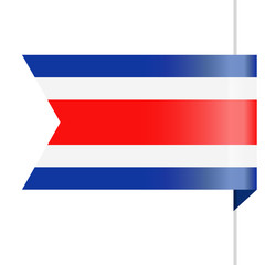 Costa Rica Flag Vector Bookmark Icon