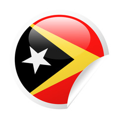 East Timor Flag Vector Round Corner Paper Icon