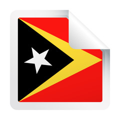 East Timor Flag Vector Square Corner Paper Icon