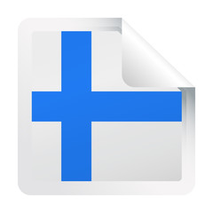 Fototapeta premium Finland Flag Vector Square Corner Paper Icon