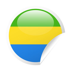 Gabon Flag Vector Round Corner Paper Icon