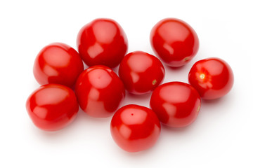 Plum tomatoes isolated on white background. Top view