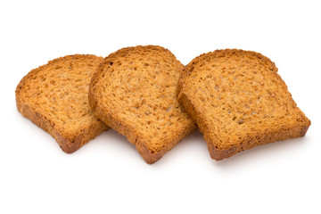 Sliced Toast Bread isolated on white background, top view.