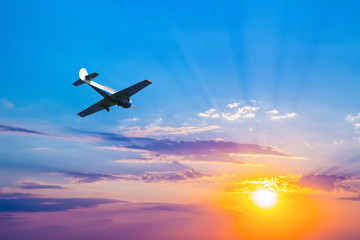 Fototapeta na wymiar sports airplane in the sky