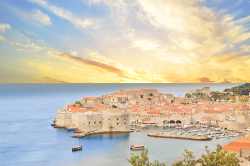 Fototapeta na wymiar Beautiful view of the ancient city of Dubrovnik, Croatia
