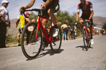 Fototapeta na wymiar Group cyclist professional in a race.