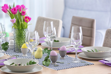 Beautiful festive Easter table setting