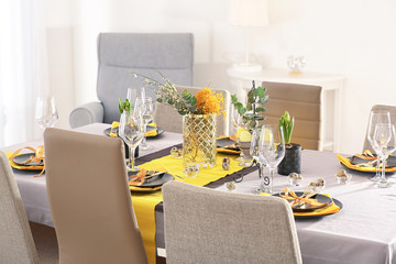 Beautiful festive Easter table setting