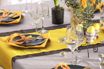 Beautiful festive Easter table setting