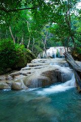 Naklejka premium Erawan waterfall in Thailand National Park