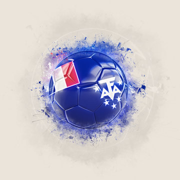 Grunge football with flag of french southern territories
