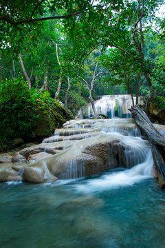 Erawan waterfall in Thailand National Park © khamkula