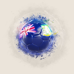 Grunge football with flag of virgin islands british
