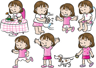 cartoon kids life set