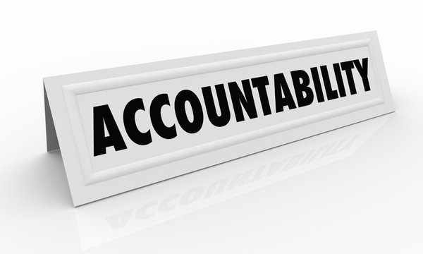 Accountability Responsibility Name Tent Card 3d Illustration