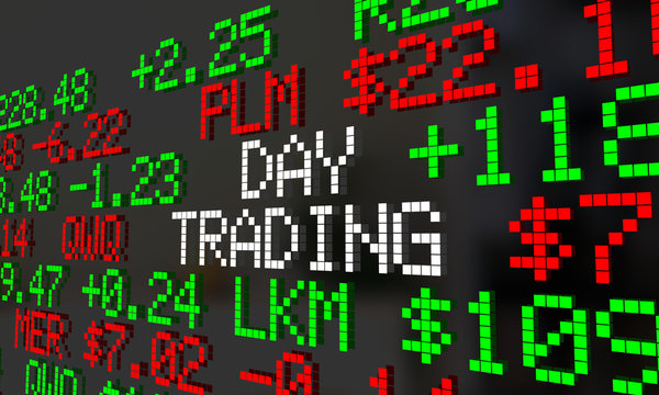 Day Trading Stock Market Ticket Trader 3d Illustration