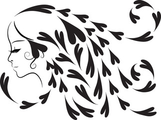 beauty with heart shape hair desigtn