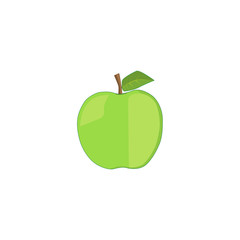 Icon of green apple on white background
