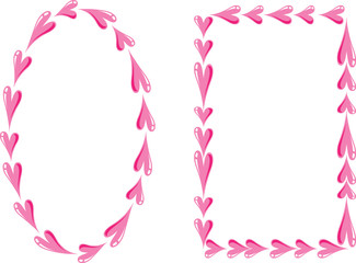 heart shape design border set