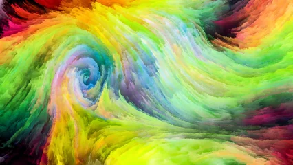 Foto auf Acrylglas Gemixte farben Colorful Paint Stream
