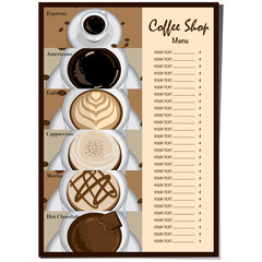 menu coffee restaurant template design hand drawing graphic