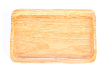 Wooden Tray on White background