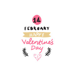 Valentine Day Retro Emblem Lettering For Love