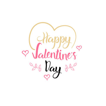 Valentine Day Label Lettering For Love Greetings