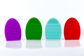 Brush egg, Silicone Cleaning Brush bake up on white background