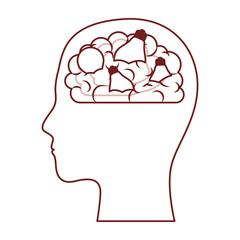  human head face brain science mind intelligence vector illustration