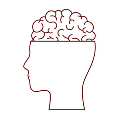  human head face brain science mind intelligence vector illustration