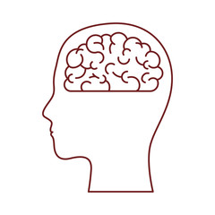  human head face brain science mind intelligence vector illustration