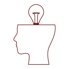  human head face brain science mind intelligence vector illustration