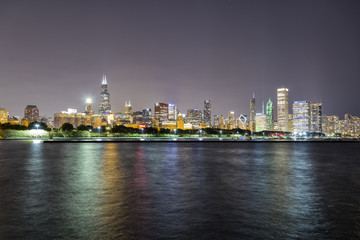 Fototapeta na wymiar Chicago Skyline Night