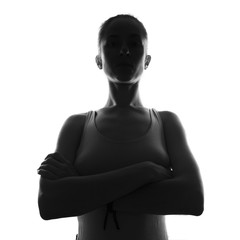 Female person silhouette,back lit light