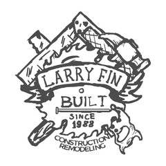 Construction Company Label and Badges. Vector