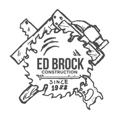 Construction Company Label and Badges. Vector