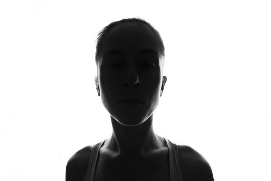 Female person silhouette,back lit light