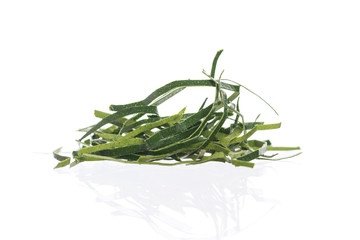 Obraz premium Sliced Bergamot leaf isolated on white