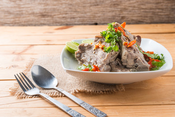 Spicy Spare Pork Backbone or Hot and Spicy Pork Backbone hot pot