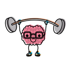 brain cartoon expression mind intelligence neurology fun caricature comic graphic vector illustration