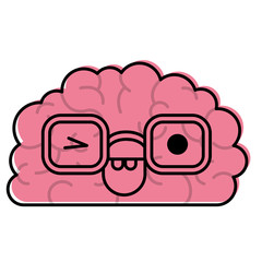  brain cartoon expression mind intelligence neurology fun caricature comic graphic vector illustration