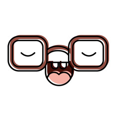  caricature face glasses expression fun comic cute vector illustration