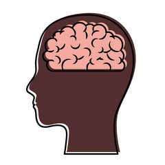  human head face brain science mind intelligence vector illustration