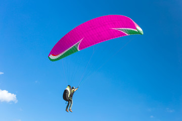  voile rose de parapente 