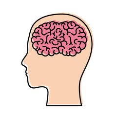  human head face brain science mind intelligence vector illustration