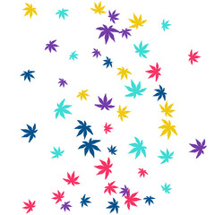 Fototapeta na wymiar Cute vegetative pattern with simple small leaves for a greeting card or poster. Vector background for spring or summer design