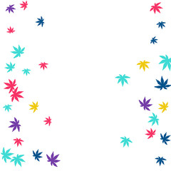 Cute vegetative pattern with simple small leaves for a greeting card or poster. Vector background for spring or summer design